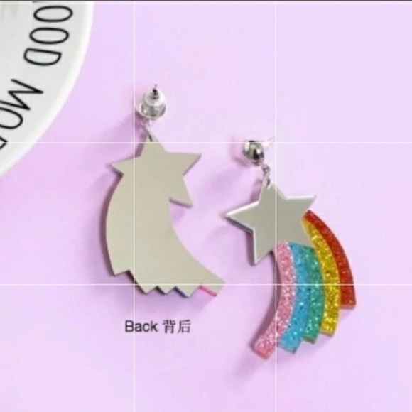 Earrings Mirror Shooting Star Rainbow (bib 2 A) - Picture 7 of 8